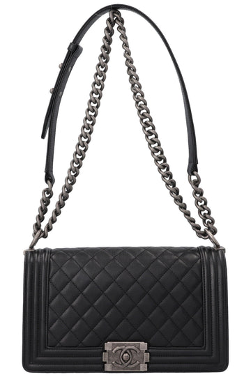 CHANEL Medium Boy Bag Black Caviar