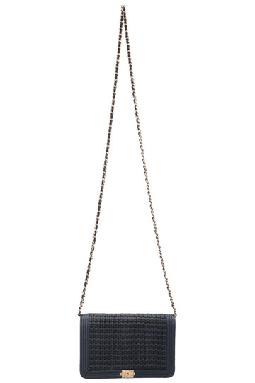 CHANEL Crocheted WOC Navy Black