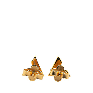Gold Louis Vuitton Gold Plated Essential V Stud Earrings