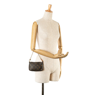 Brown Louis Vuitton Monogram Mini Pochette Accessoires Handbag
