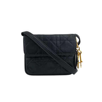 Christian Dior Lady Dior Cannage Small Shoulder bag Black Vintage mppar4