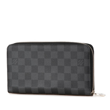 Black Louis Vuitton Damier Graphite Zippy Organizer Wallet