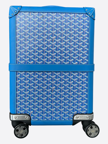 Goyard Blue Bourget PM Trolley Suitcase