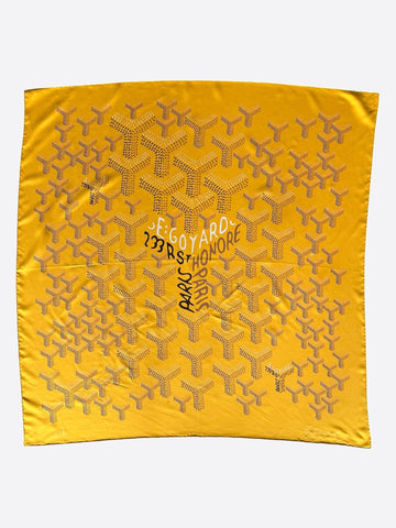 Goyard Yellow Silk Scarf