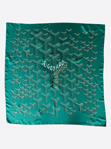 Goyard Green Silk Scarf