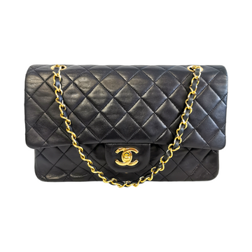 Chanel Classic Double Flap Medium Navy Blue Leather Gold