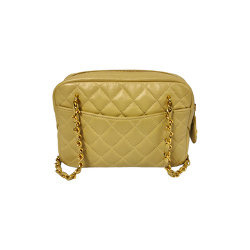 Chanel Camera Bag Small Beige Leather Gold