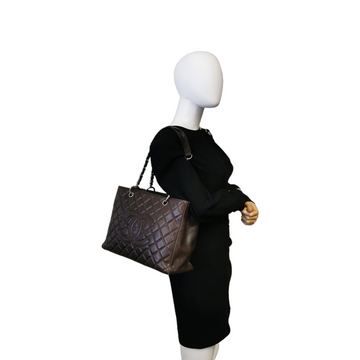 Chanel GST Brown Leather Silver