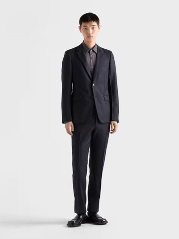 Navy Wool-Cashmere Slim Suit