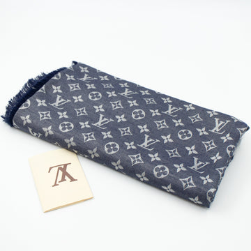 Monogram Denim Shawl Blue