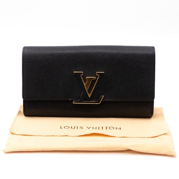 Capucines Wallet Black Leather