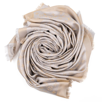 Monogram Shine Shawl Greige Gold