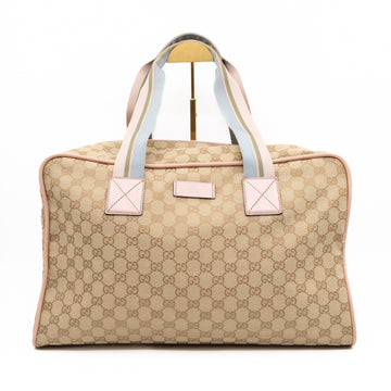 Web Carry On Duffle Bag Medium Beige GG Canvas