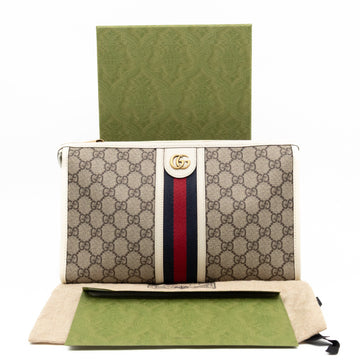 Ophidia Toiletry Case GG Supreme White Leather