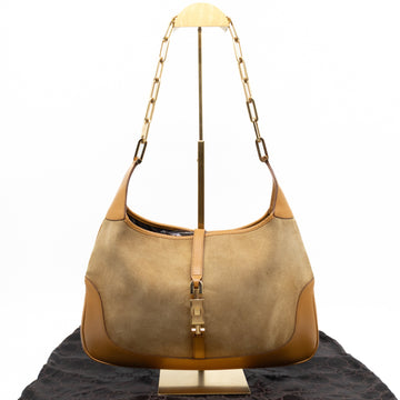 Jackie Chain Bag Beige Suede Leather