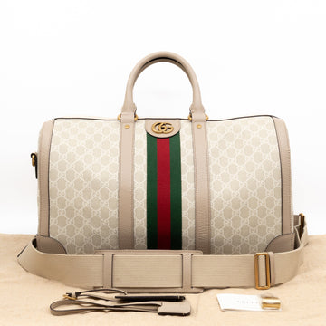 Savoy Medium Duffle Bag Beige GG Supreme