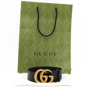 GG Marmont Wide Black Leather Belt 90/36