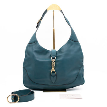 Jackie Medium Hobo Bag Turquoise Leather