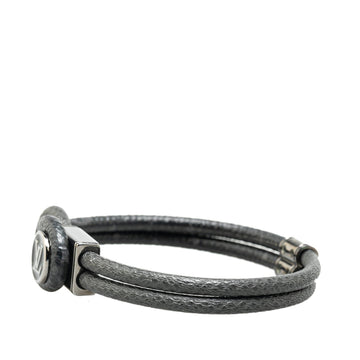 Black Louis Vuitton Monogram Eclipse Taiga Brass Loop It Bracelet