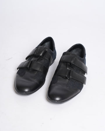 Gucci Guccissima black leather & canvas shoes