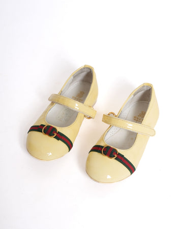 Gucci Kids  Leather Ballet Flats  Yellow