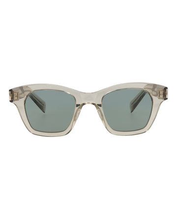 Saint Laurent Unisex Square/Rectangle Beige Beige Green Fashion Designer Eyewear