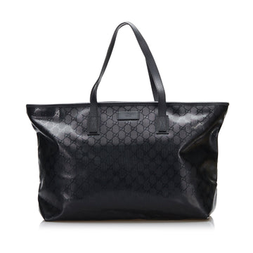 Gucci Tote Bag Black GG Imprimé Leather/canvas