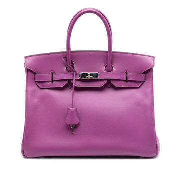 Birkin Handbag Purple Epsom with Palladium Hardware 3