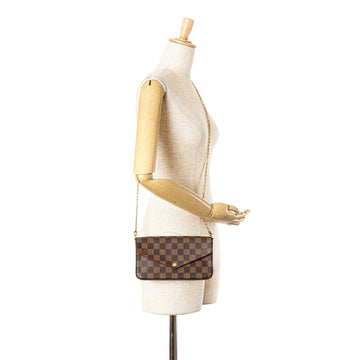 Brown Louis Vuitton Damier Ebene Pochette Felicie Crossbody Bag