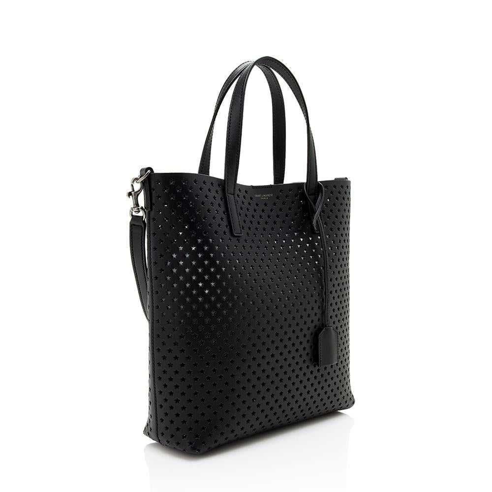 Saint Laurent Star Perforated Leather Toy North/South Tote (SHF-12488)