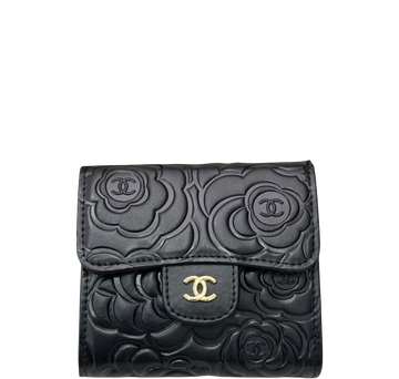 CHL SMALL FLORAL WALLET BLACK 11.5CM