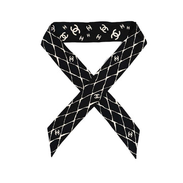CC SILK CC SLIM BANDEAU SCARF BLACK 120CM