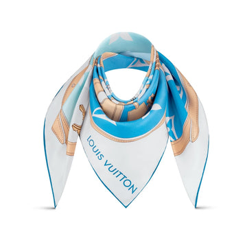 LV MONOGRAM GRADIENT SQUARE SCARF IN BLUE 90CM M76777