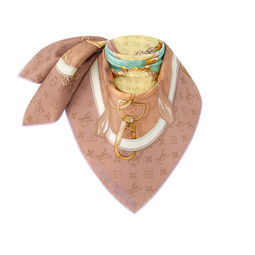 LV FLOWER AND STRAPS SQUARE IN PINK 90CM M79924