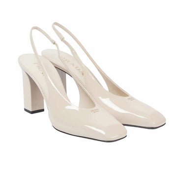 PR  LEATHER SLINGBACK PUMPS IVORY 1I838N 069 F0304 F 085
