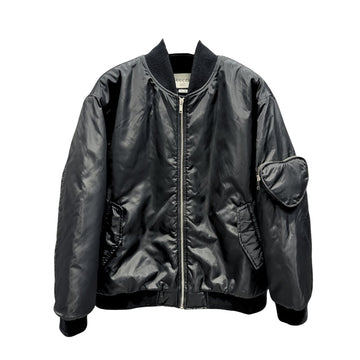 GG NYLON BOMBER JACKET WITH HEART POCKET BLACK