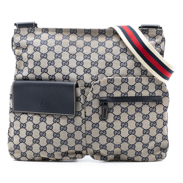 Double Pocket Web Messenger GG Canvas Medium