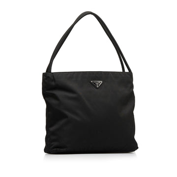 Prada Tessuto Shoulder Bag Black Nylon Leather/canvas