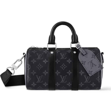 LV KEEPALL BANDOULIÈRE 25 MONOGRAM ECLIPSE BLACK 24CM M46271