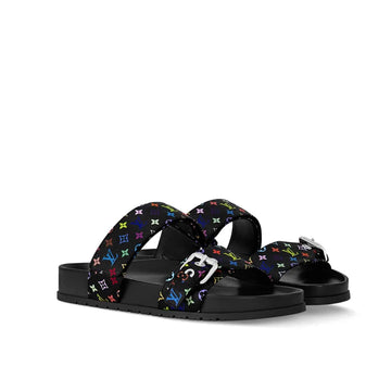 LV X TAKASHI MURAKAMI BOM DIA FLAT COMFORT MULE BLACK 1AGXUB