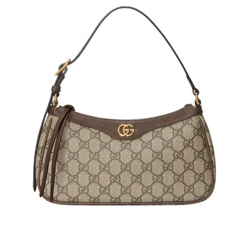GG OPHIDIA SMALL SHOULDER BAG BEIGE AND DARK BROWN 24CM 735145 KAAAD 8358