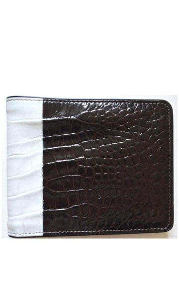Two Tone Crock Print Leather Wallet