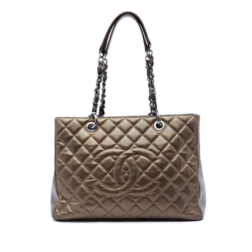 Grand Shopping Tote Quilted Caviar