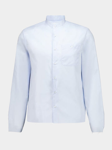 Astro Blue Cotton Mandarin Shirt