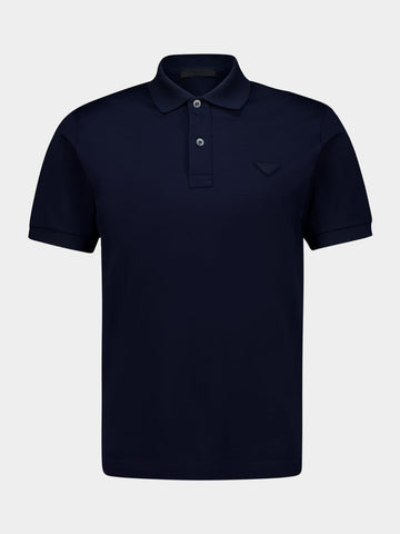 Navy Blue Cotton Polo Shirt