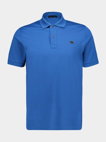Celeste Blue Cotton Piqué Polo