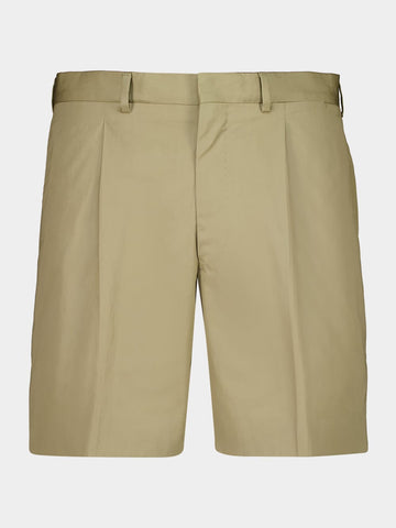 Beige Cotton Bermuda Shorts