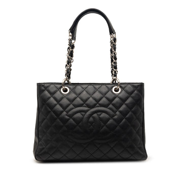 Grand Shopping Tote Quilted Caviar