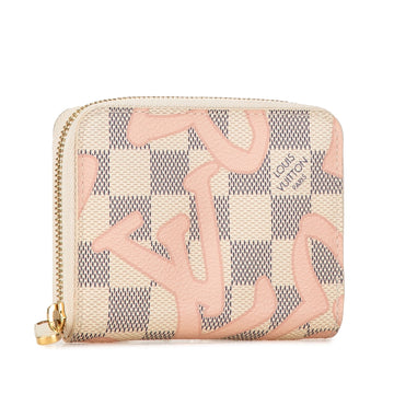 White Louis Vuitton Damier Azur Tahiti Zippy Coin Purse