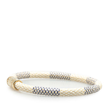 White Louis Vuitton Damier Azur Keep it Bracelet